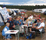 2005-07-18: Kvällsfika på campingen. Alla åldrar tillsammans i samma sport, något av orienteringens själ.